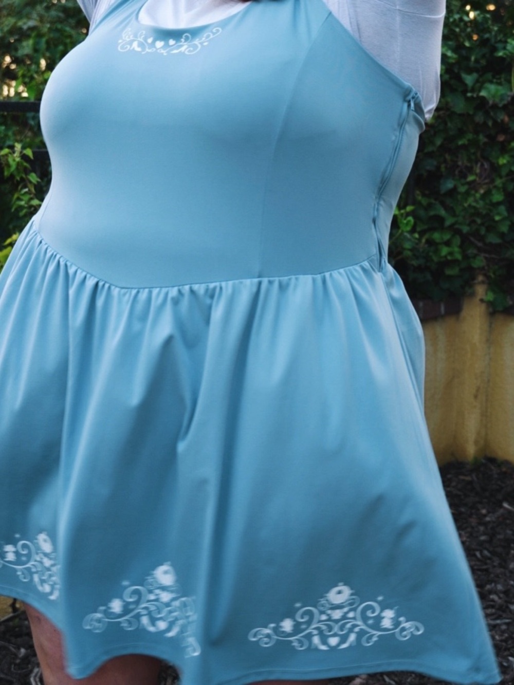 Her Universe Blue Mini Athletic Dress with White Print